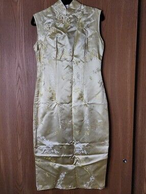Vintage Yellow Cheongsam Dress Made In Japan